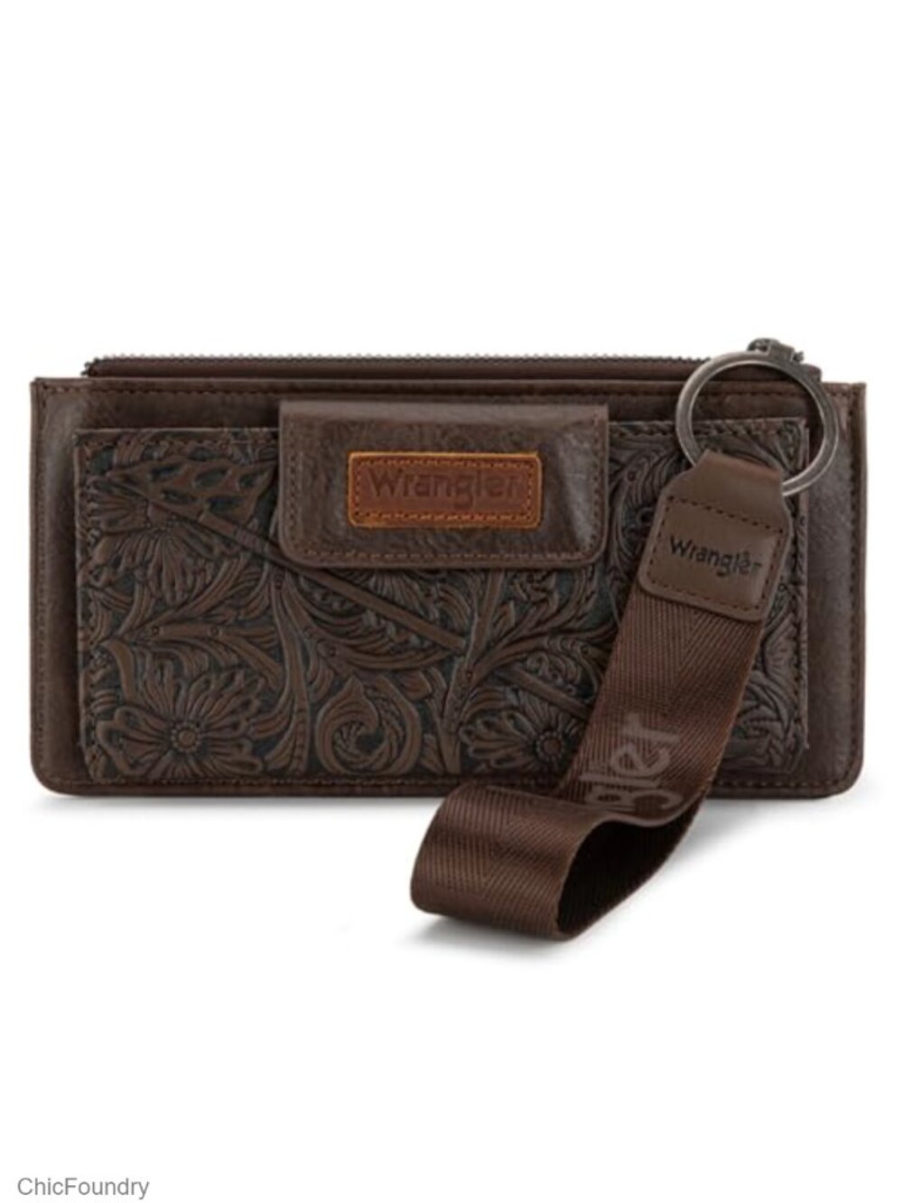 Wrangler Western Wallet for Women RFID Blocking Wristlet Faux Leather Zip